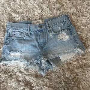 Hollister Light Wash Distressed Jean Shorts